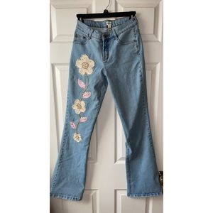 Cache vintage embroidered flare jeans